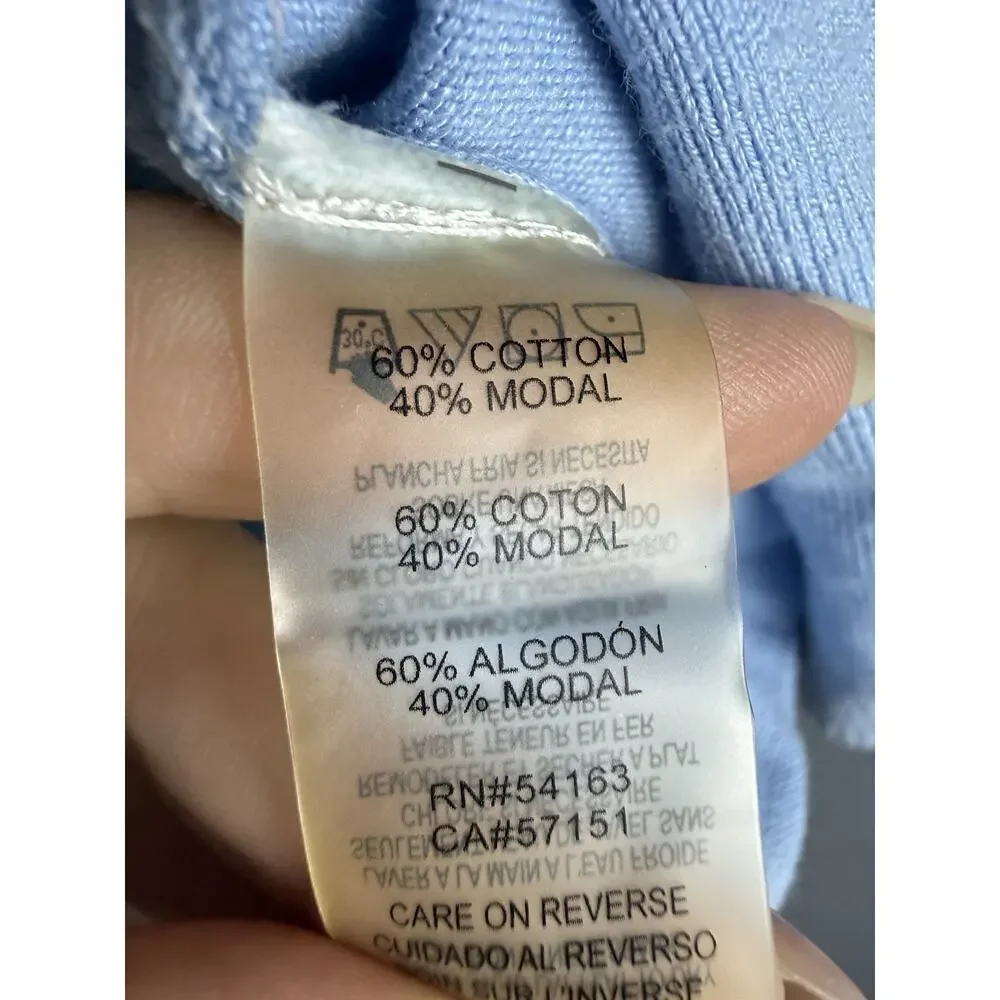 CALVIN KLEIN Cotton Blue/White Striped Button Front Sweater Cardigan S